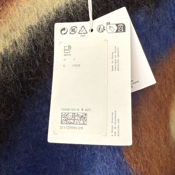 & Other Stories Swirly Jacquard Mohair Sweater Size M - Picture 3 of 7